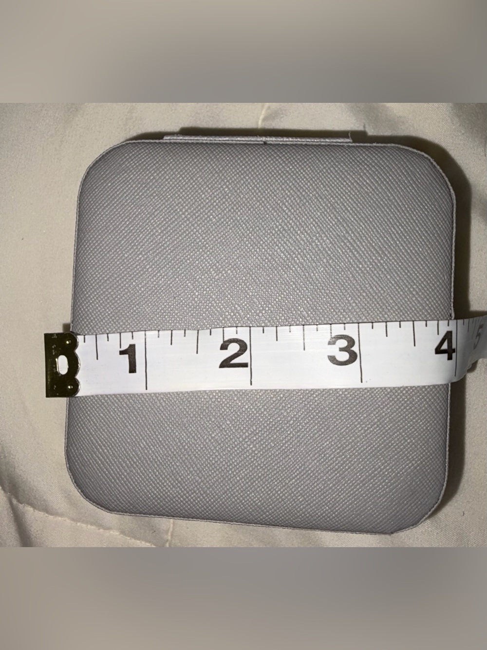 Compact gray Jewelry Organizer Case with Ring Rolls and Compartments - Picture 2 of 4